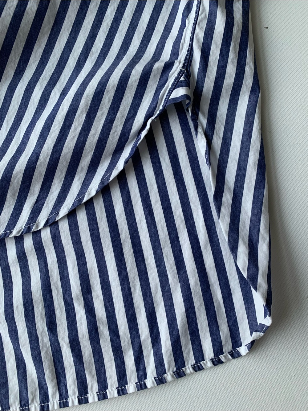 Rag & Bone Women Blue and White Vertical Stripe Dress Shirt size l - Picture 7 of 12